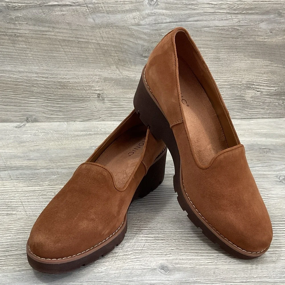 ‼️SALE‼️Vionic Aster Willa Wedge Loafers Toffee Suede